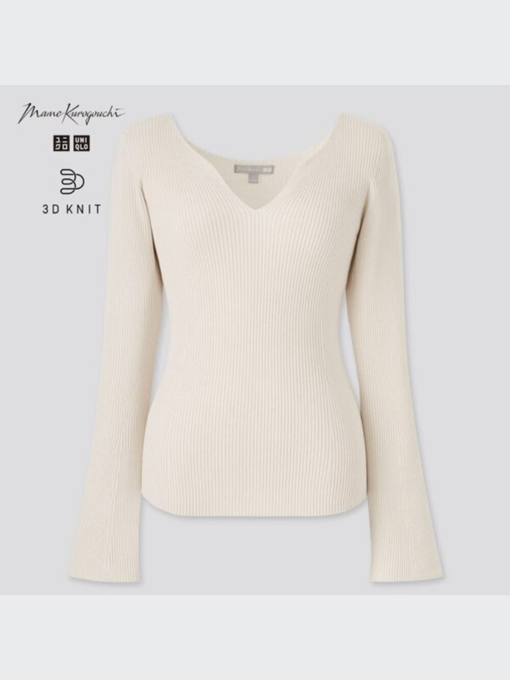 3D Knit Ribbed Long-Sleeve Sweater (Mame Kurogouchi x Uniqlo)